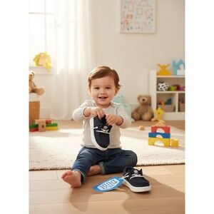 NWT Kids Hey Dude Wally Toddler Americana Navy White Stars Stripes Size TD5